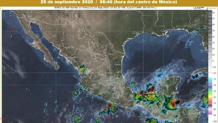 Se esperan lluvias fuertes en Oaxaca, Tabasco, Chiapas, Guerrero, Campeche y Veracruz