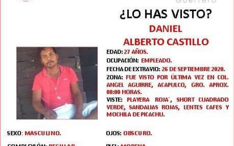 Reportan como desaparecido a hombre en Acapulco