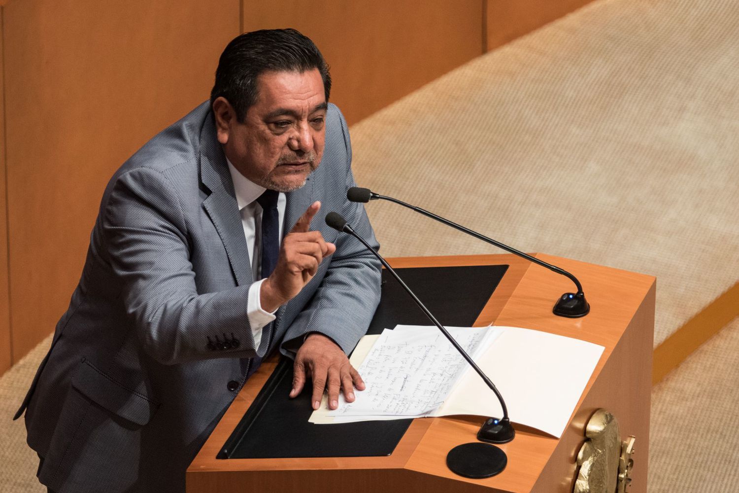 Félix Salgado Macedonio, en el Senado en 2018. MISAEL VALTIERRA