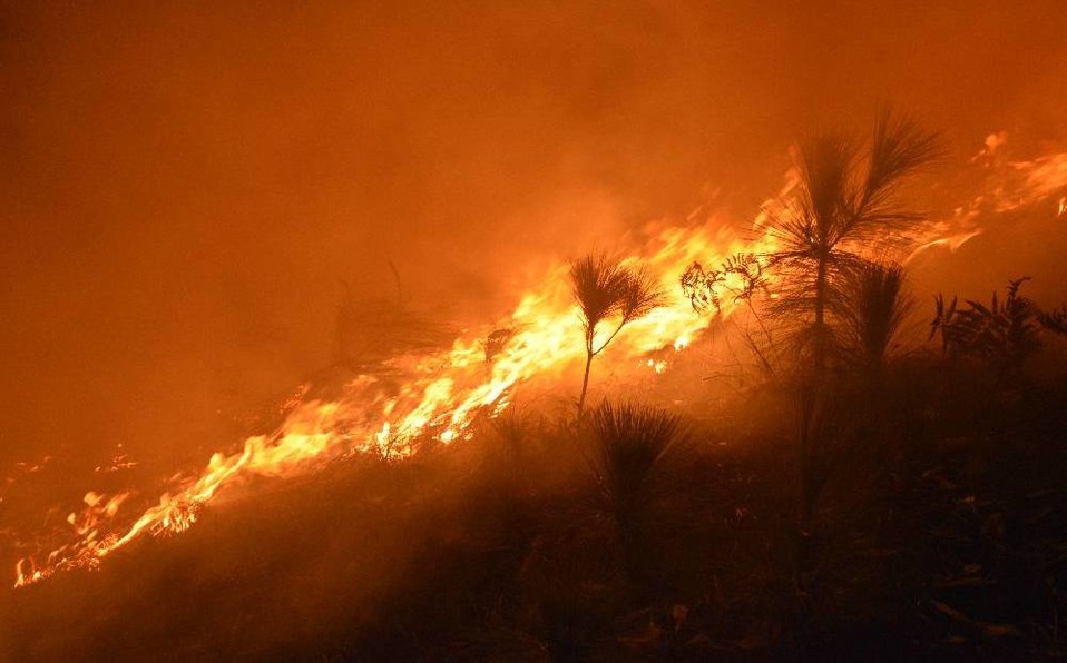 El incendio inició el sábado en la parte alta del municipio. (Tomada de Facebook)