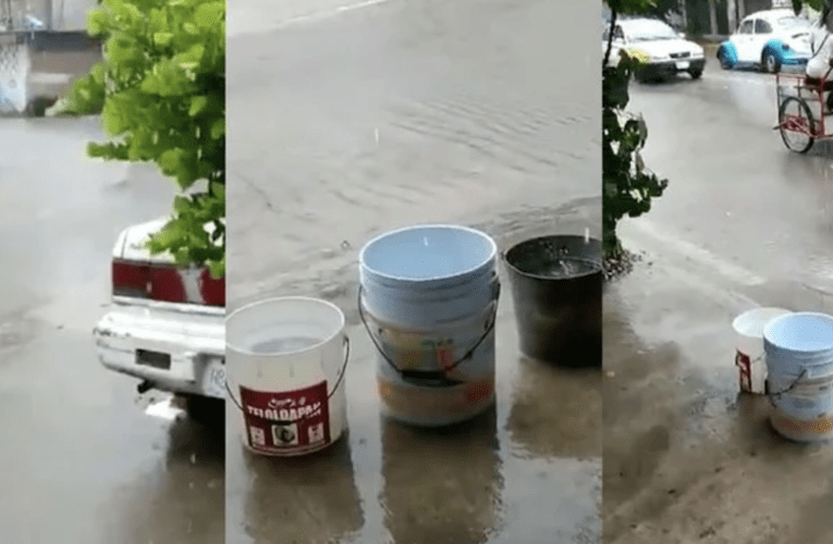 Vecinos de Acapulco, Guerrero, denuncian falta de agua; llenan cubetas con lluvia