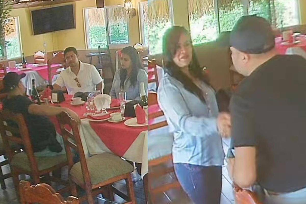 Norma Otilia saludando a presunto líder del crimen organizado en un restaurante