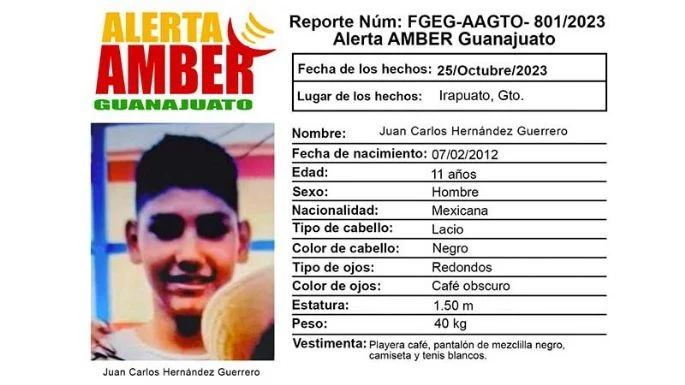 Desaparece Juan Carlos Hernández, niño menor de edad en Guerero