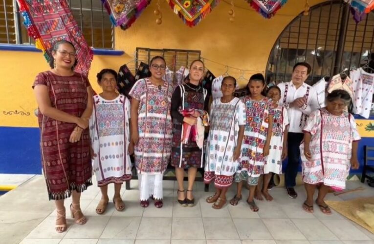 Claudia Sheinbaum llega a Guerrero con las artesanas de la zona